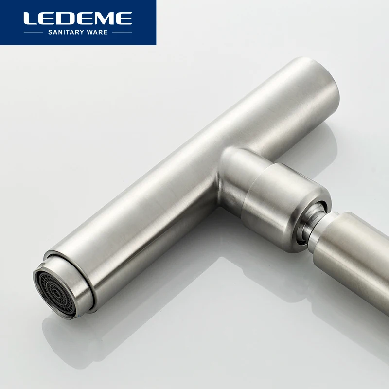  LEDEME Kitchen Faucets Mixer 360 Degree Selection of Faucets Kitchen Faucet Stainless Steel Sink Ta - 33044725895