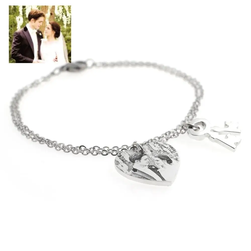 

Personalized Photo Bracelet,Customized Bracelet,Engrave Photo Name Bracelet,Engrave Bangles for Women