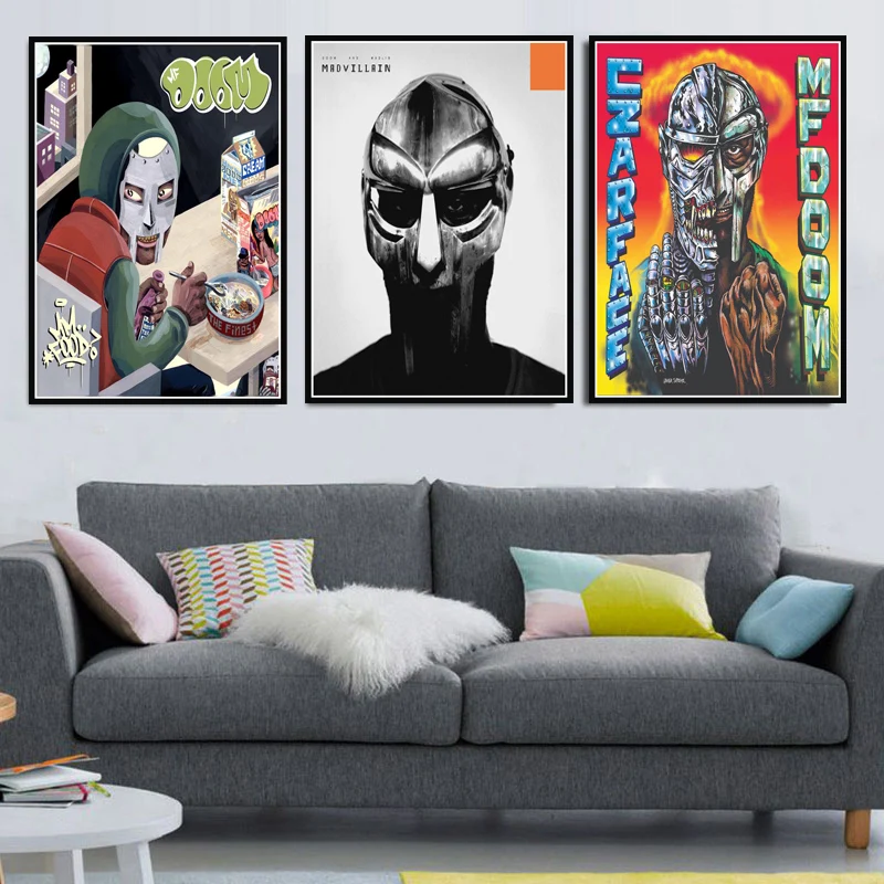 

Poster Prints Madvillain MF Doom Madlib Hip Hop Rap Music Album Star Art Canvas Painting Wall Pictures Living Room Home Decor