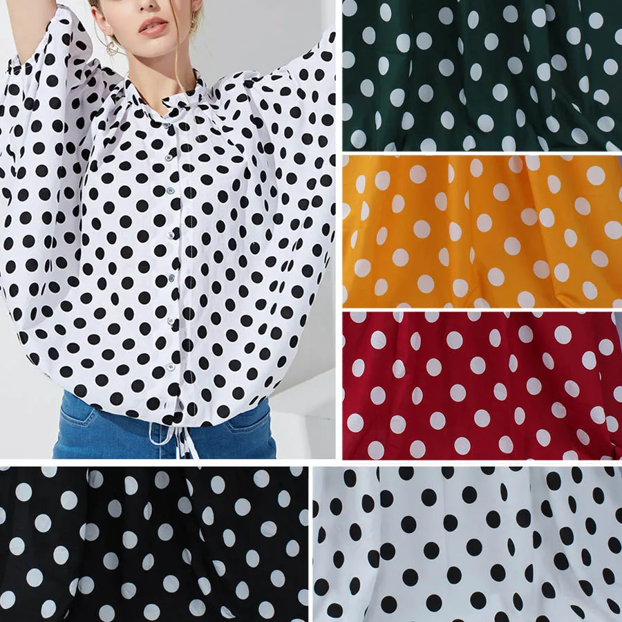 

35mm dia. Polka Dots Chiffon Fabric Summer Women Dress Making 150cm Wide Sold By Meter