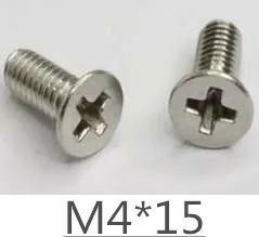 

New Free Shipping 100pcs M4X15 M4 Thread Diameter 15mm Length Titanium Ti Flat Head Screws,Titanium philips countersunk head scr