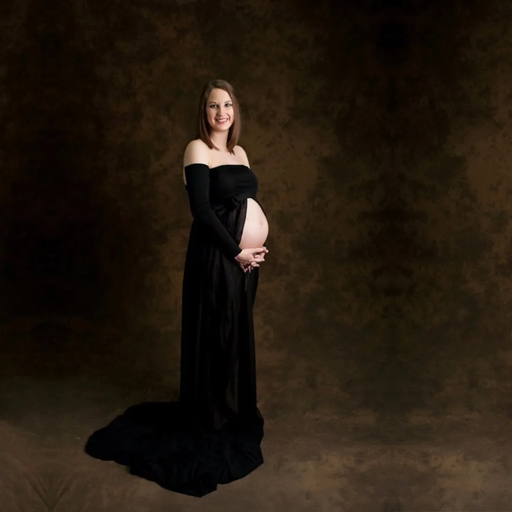

Le Couple Maternity Photography Maxi Dresses Front Slit Long Chiffon Maternity Photo Shoot Long Dresses Stretchy