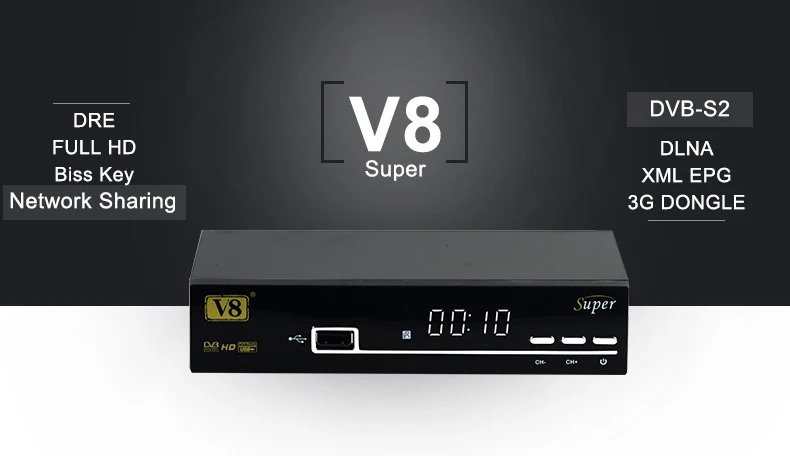 Freesat V8 супер DVB-S2 спутниковый ТВ приемник Поддержка usbwifi PowerVu Biss ключ Cccamd Newcamd Youtube Youporn IP tv