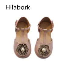 2017 printemps été nouveaux enfants de chaussures en cuir respirant sandales enfants princesse chaussures filles fleurs en métal dames sandales