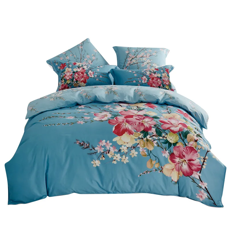 

Quilt Sheets Pillowcase Cushion Cover Six Piece Set 100% Cotton Chinese Style 2019 Luxury Printing Breathable Six Piece Sets