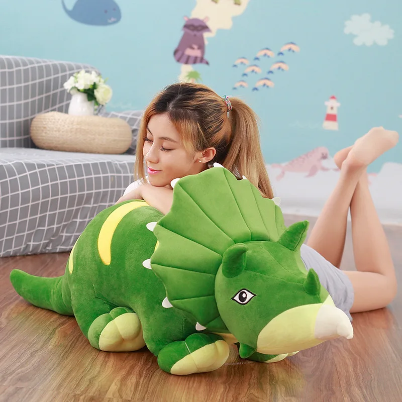 90CM New Dinosaur plush toys hobbies, Lovely Triceratops rex Plush dolls & stuffed toys for children boys,baby classic toys (5)