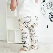 Детские штаны-шаровары с рисунком динозавра для детей от 6 до 24 месяцев хлопковые брюки для маленьких мальчиков, повседневные леггинсы для маленьких девочек осенняя одежда