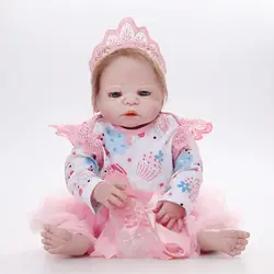 22 дюйма бренды 55 см силиконовые куклы Reborn lifety Alive Real Soft Brinquedos Принцесса Кукла Reborn Игрушки для девочек подарок на день рождения