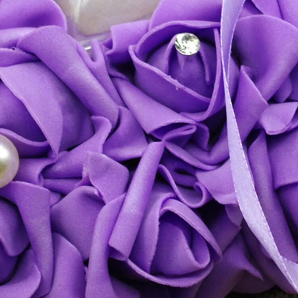 Обручальное кольцо Подушка кружево искусственный жемчуг декоративный Свадебный пенопласт кейс держатель для колец подарок на день Святого Валентина коробка 6 цветов