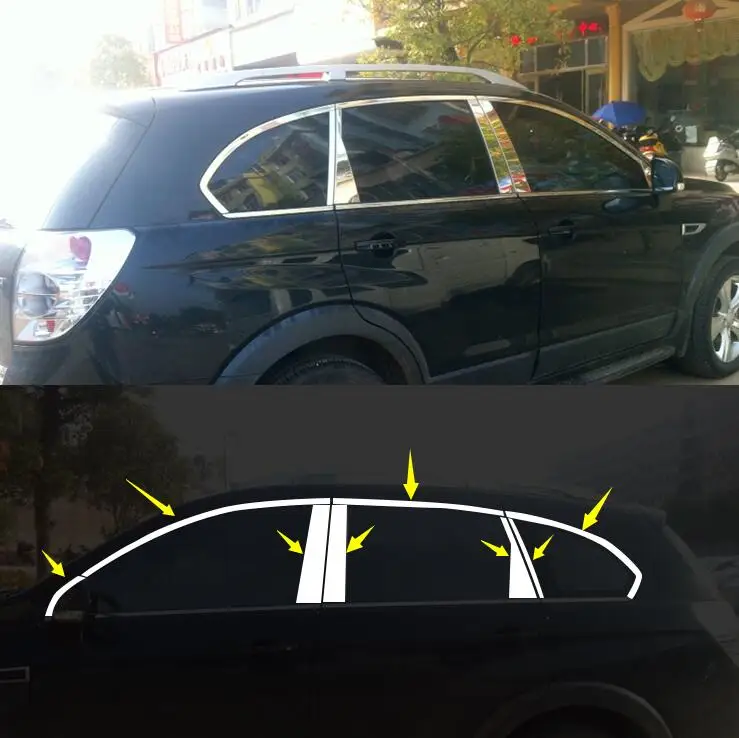 car styling case For Chevrolet Captiva 2013 2015 Stainless Steel Car Styling Full Window Trim