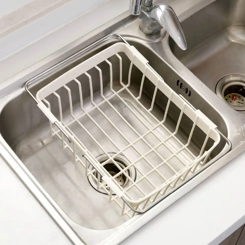 Otherhouse Sink Caddy Dish Drainer Rack Kitchen Sink Organizer Drain Rack Basket Drying Vegetables Fruit Storage Holder Basket