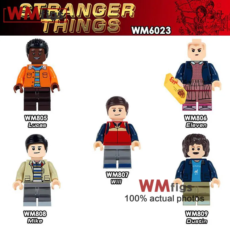 

Single Sale Stranger Things TV Figures Will Dustin Eleven Lucas Mike Brick Building Blocks Best Toys Gifts for children