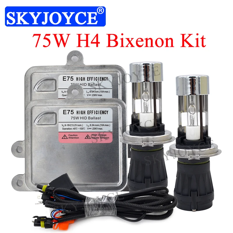 AC 75W Digital HID Xenon Slim Conversion Kit H4 H7 H10 H11 H13 9007 Hi-Lo Beam