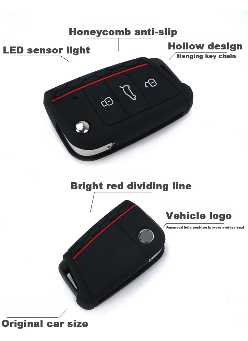 Чехол для ключей Skoda Octavia A7, чехол для ключей, автомобильные аксессуары для Volkswagen Golf 7 mk7, новинка, Polo, силиконовый чехол для ключей, чехол s Set