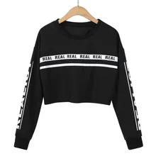 Sweatshirts Women's White Letter Print Crop Sweatshirt Top Women Loose pullovers Sweatshirts sep12 Sweatshirts Women's White Letter Print Crop Sweatshirt Top Women Loose pullovers Sweatshirts sep12