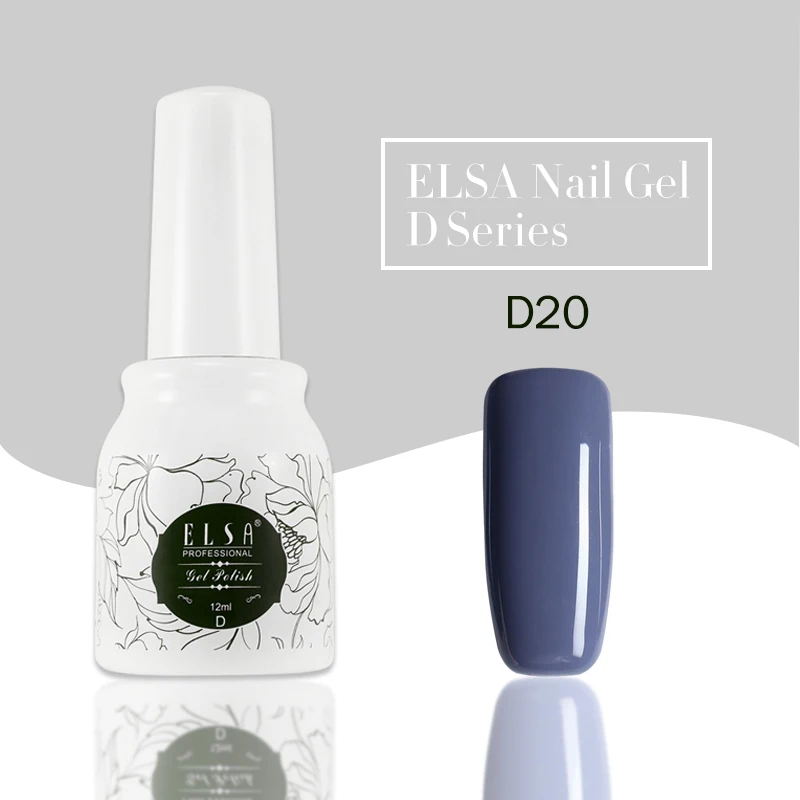 Гель-лак ELSA для ногтей, 12 мл, телесный серый цвет, замачиваемый УФ-Гель-лак, долговечный УФ-лак для дизайна ногтей, маникюрный здоровый гель - Цвет: D20