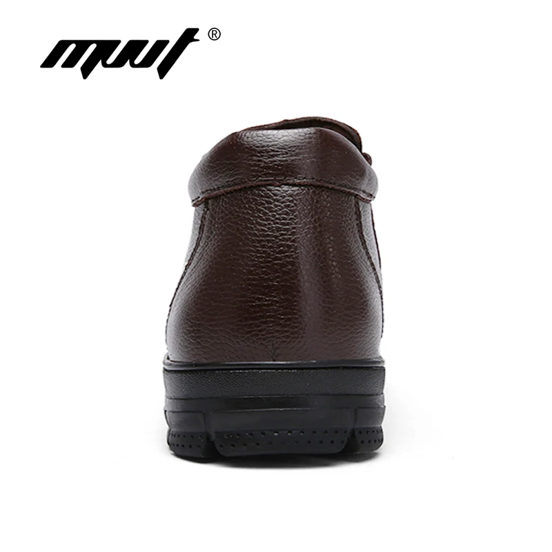 Neve Quente D' Inverno Prova Couro Mvvt Água De Genuínos Manter Com Plataforma Botas Brown Plust Homens Pele Tornozelo Preto Tamanho dark aqqfz1BWO