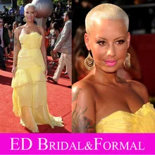 Amber Rose Mango Gelbes Kleid bei. Jährliche ESPY Awards Roter Teppich Mantel Ausgestattet Promi Lange Formale Abendkleid