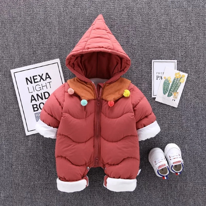 

Baby Jumpsuits Kids Boys Girls Winter Warm Overalls Baby Rompers Down Cotton Clothes Newborn Baby Outerwear Kids Snowsuit 0-24M