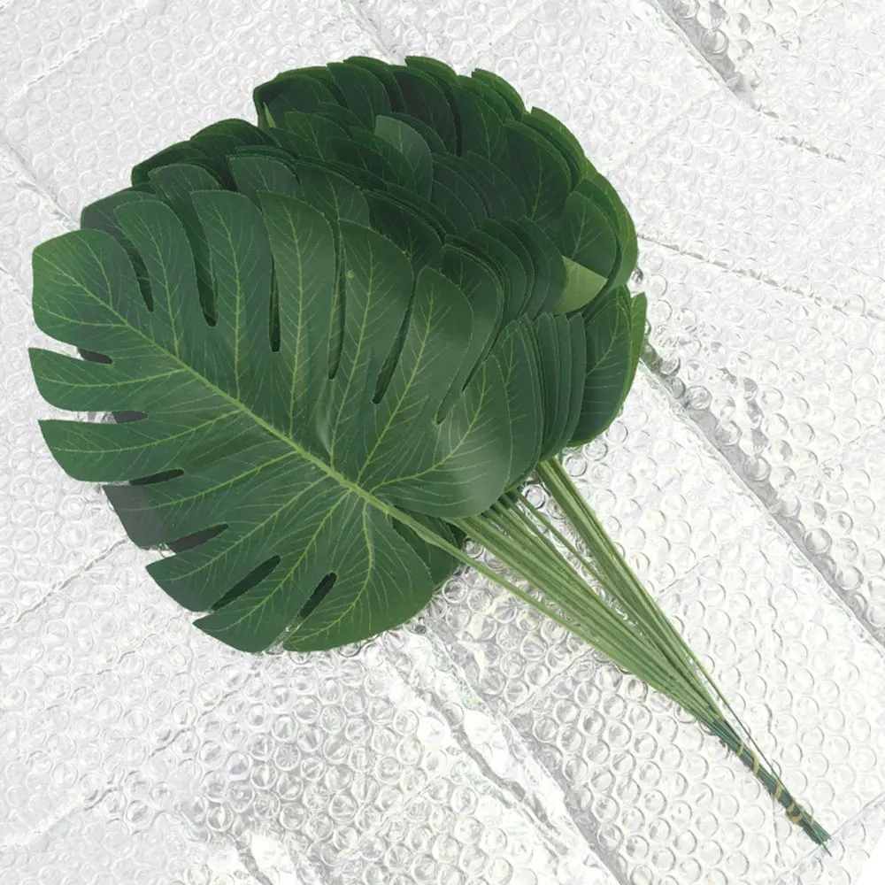 

Palm Fern Turtle Leaf Fake Plant Simulation Artificial Leaves Real Touch 40*18*0.05cm Garden Plastic Silk Fashion