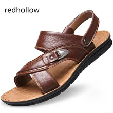 Летняя мужская обувь г. модные пляжные сандалии мужская повседневная обувь двойного назначения сандалии из натуральной кожи Size37-47