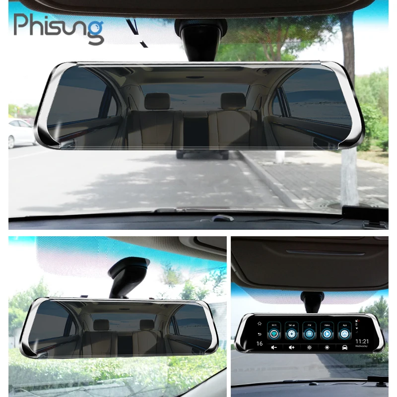 Phisung ADAS Автомобильный видеорегистратор 4G Android gps Navi 1" ips Touch FHD 1080P видеорегистратор камера видео рекордер Авто регистратор потоковое зеркало