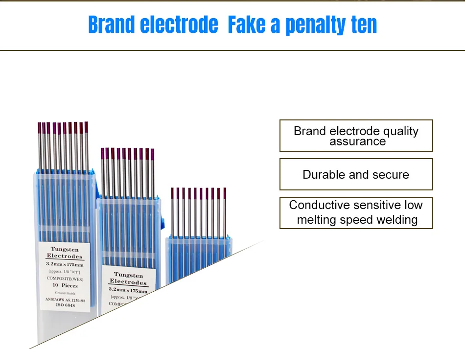 10 шт. фиолетовый голова ВЭС Вольфрам электрод 1,0/1,6/2,0/2,4/3,0/3,2/4,0X175 мм TIG Вольфрам с мультиигловой системой/Вольфрам электрод/TIG Rod