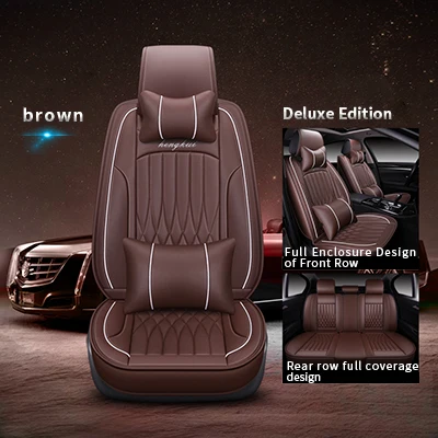 Brown luxury Новинка, универсальные автомобильные чехлы из искусственной кожи для Honda FIT Accord CITY CR-V XR-V Odyssey Element Pilot URV - Название цвета: Brown luxury