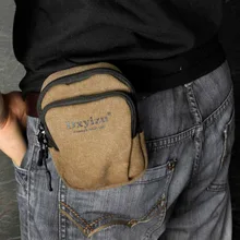 Мужская сумка тканевая поясная сумка с металлической застежкой