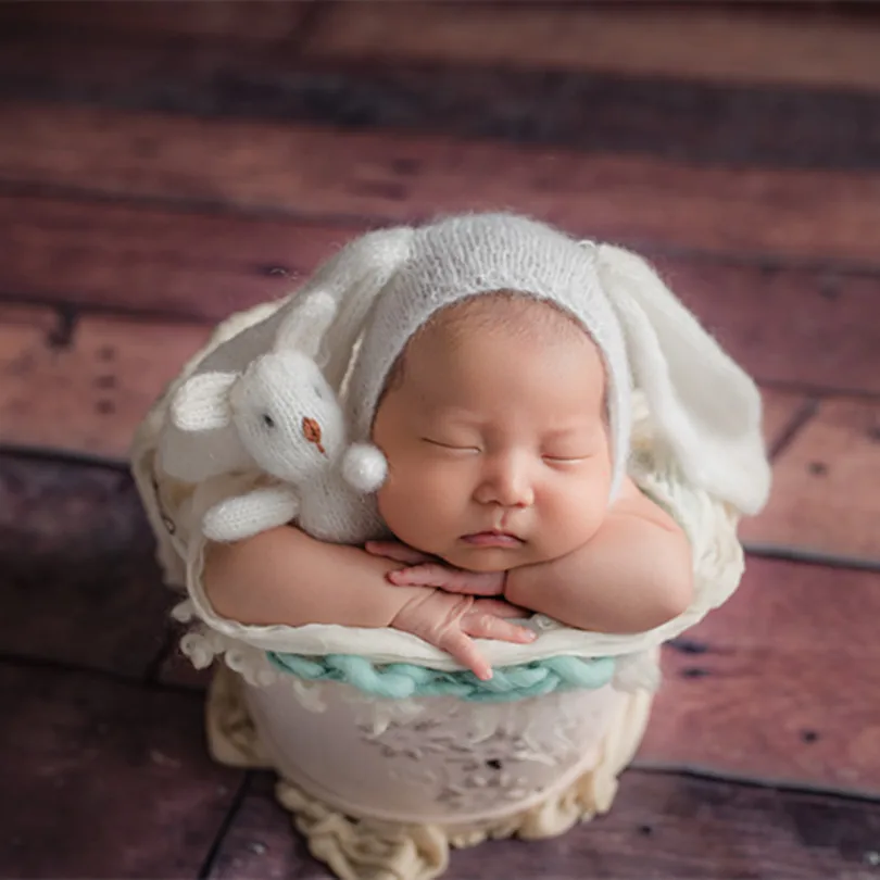 Handknit Baby Rabbit Toy Set Crochet 