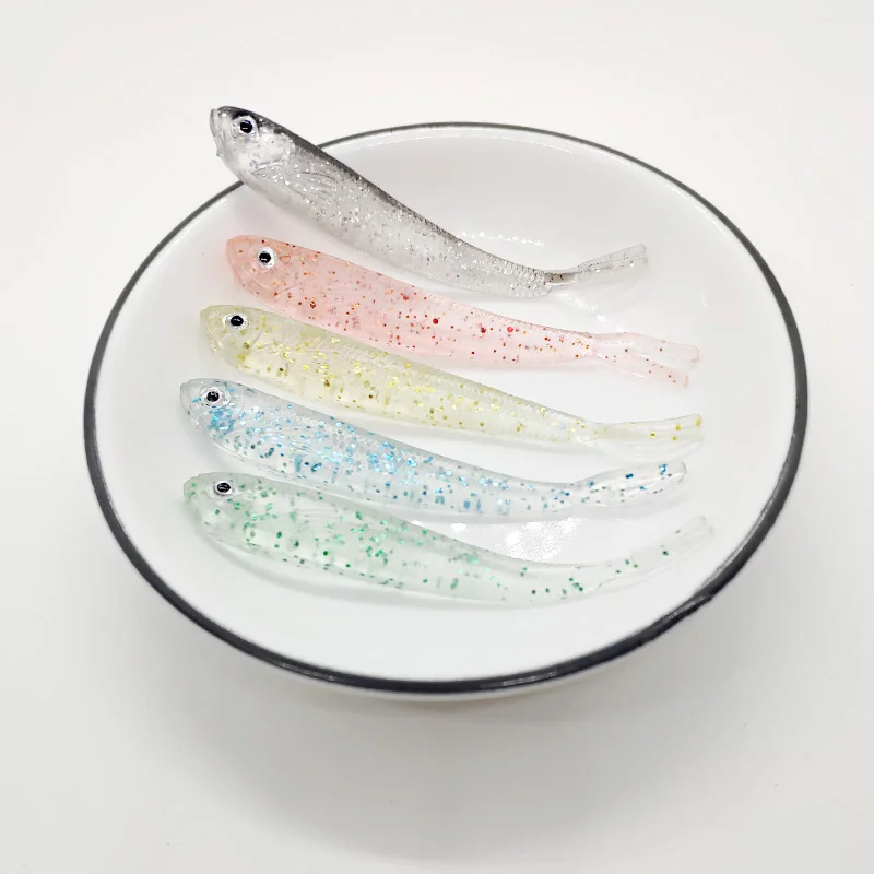 20Pcs soft Lures 2.2g/7.5cm Flash sequins fishing Lure Wobblers Fishing Worm Swimbaits Silicone Bait Carp Fishing Tackle