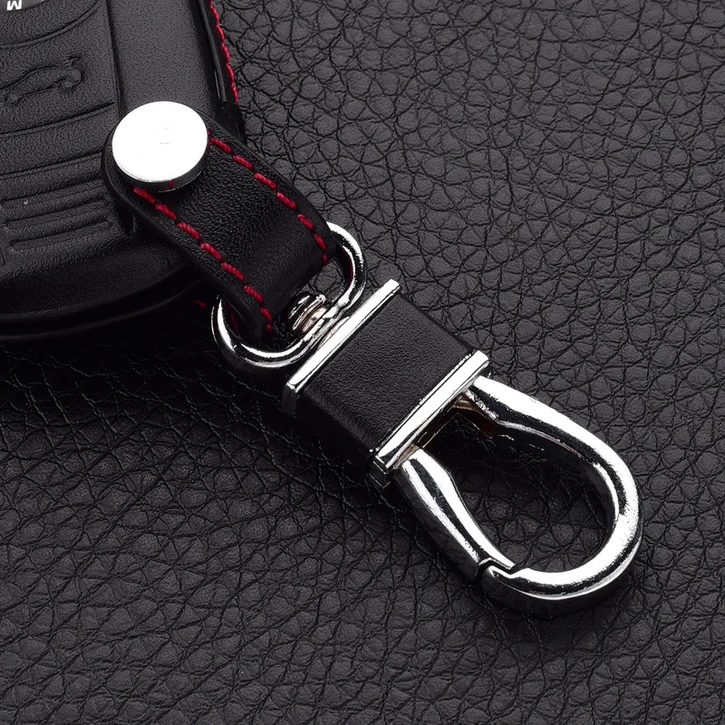Кожаный чехол для автомобильных ключей, чехол пульт дистанционного управления для BMW 1 3 5 6 7 серия X1 X5 X6 E90 E92 E93 смарт-пульт дистанционного управления автомобилем брелок для ключей с цепочкой для ключей