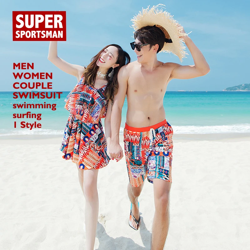 

Couples Swimsuit Women Sexy Bikini Set 2019 Beach Dress Swimwear Men Swim Trunks Sunscreen Biquini Family Swimming Bathing Suits