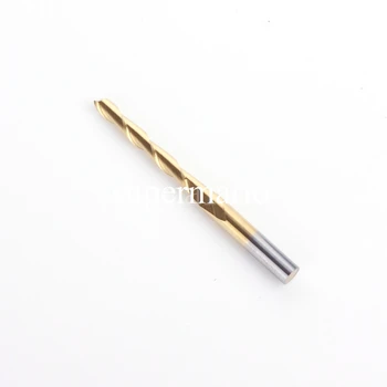 

1x 1/8'' 3.175mm Titanium N2 Coated Carbide CNC Bit Router Cutters Double Two Flute Spiral Bits 2.5mm x22mm (2LX3.2.522-Tix1pc)