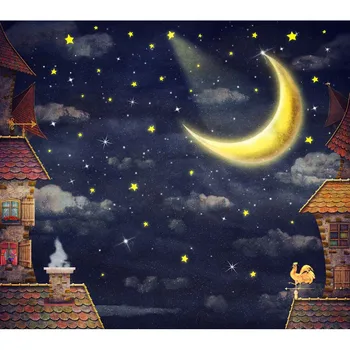 

Vinyl Photography Background Computed Printed Children Moon Star Sky Backgrounds for Photo Studio F-2728