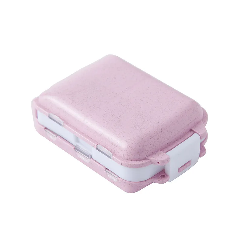 Pink Чехол для таблеток, мини емкость для лекарств, восемь сеток, набор для путешествий, соломинки, таблетки, лекарство, разделительные инструменты для хранения, горячая распродажа - Цвет: Pink