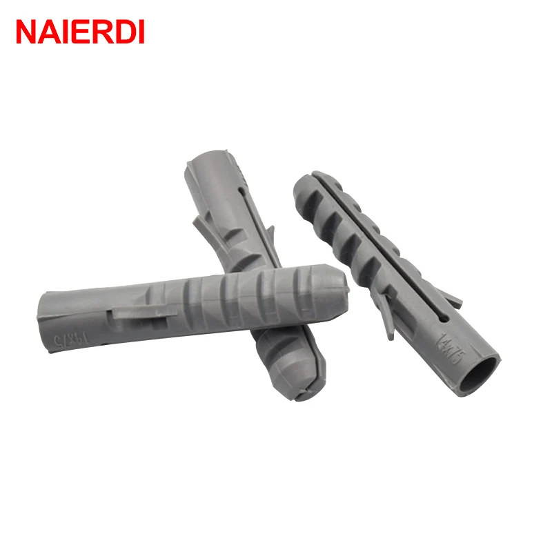 50PCS 5-8mm Screws M5-M8 Rubber Expansion Pipe Flat Round Head Self-Tapping Screw Nylon Tube Wall Wood Hardware Tool