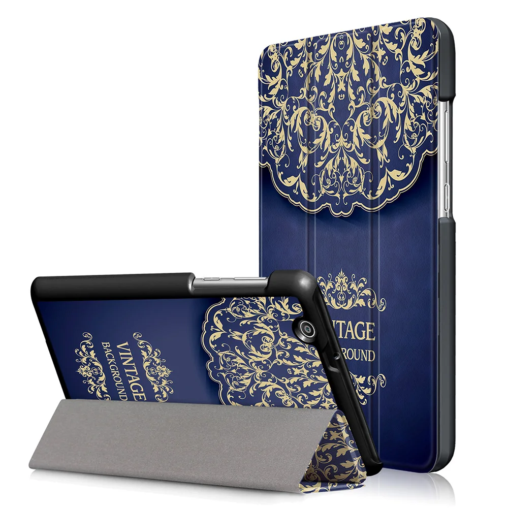 PC8005J_JONSNOW Protective Case for Huawei MediaPad T3 7 3G BG2-U01 Ultra Thin 3 fold Silk Texture Smart Sleep Stand Leather Cover