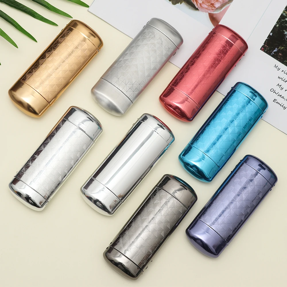 

1Pc New Fashion Hard Metal Aluminum Lattice Glasses Case Capsule Flip Top Eyeglasses Case Protector For Glasses Storage Tools