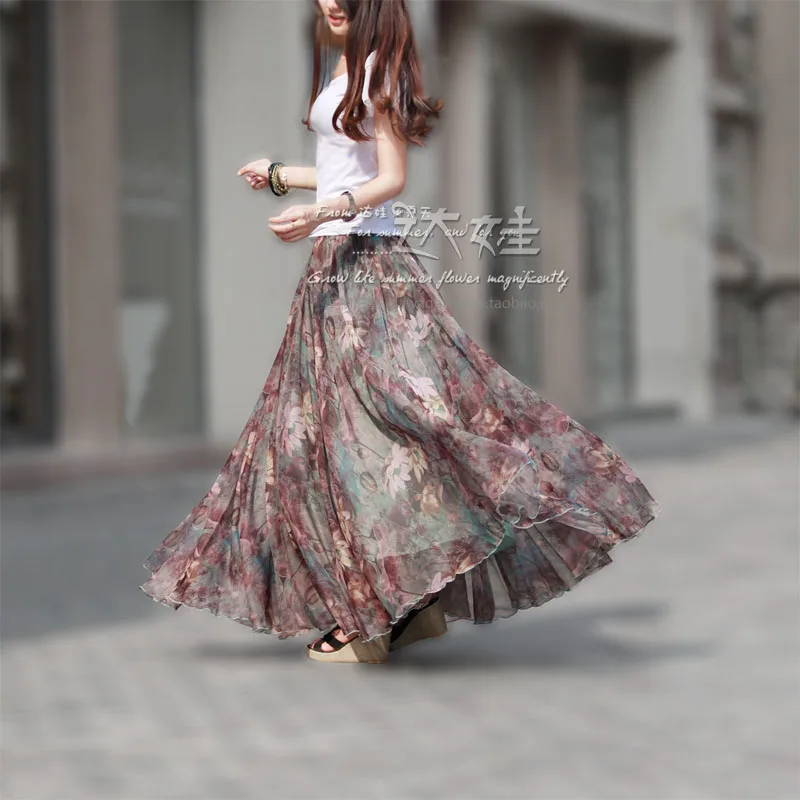 

Spring and summer chiffon bust skirt full beach skirts expansion bottom tulle