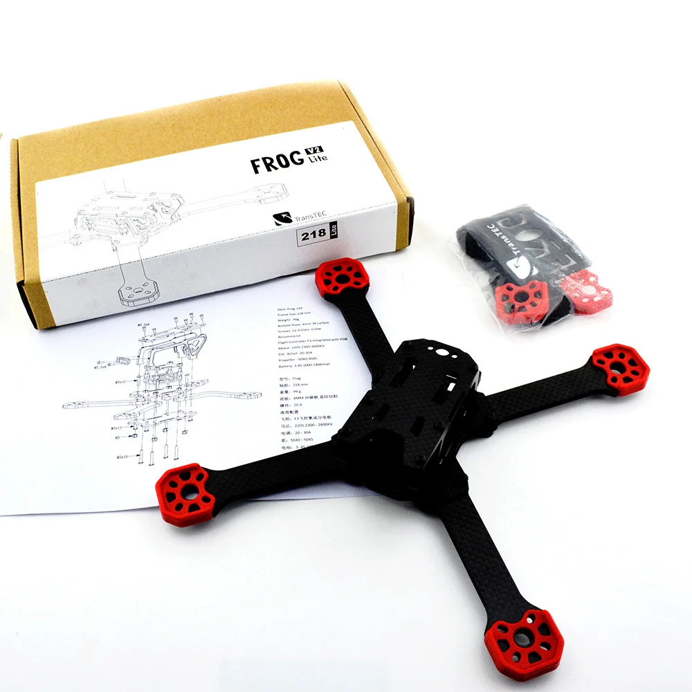 TRANSTEC Lightning 2 215 мм FPV Гоночная рама беспилотника 5 Arm 7075 CNC карбоновая комплект для F40