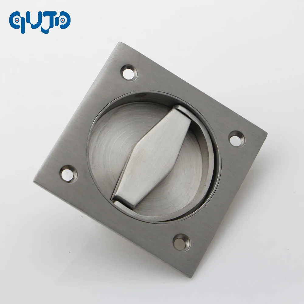304 Stainless Steel Square Recessed Cup Ring Flush Pull Handle Invisible Door 