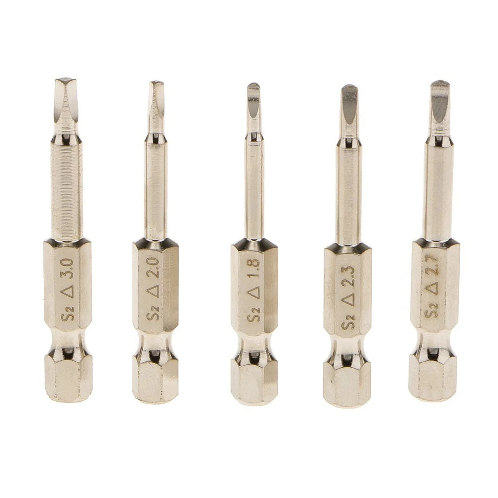 

5pcs Magnetic Triangle Head Screwdriver Bits Tip Set S2 Steel 1/4" Hex Shank