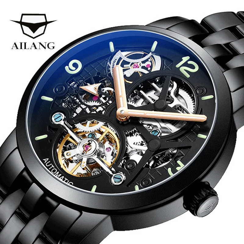 

AILANG quality watch original design automatic top brand tourbillon leather watch men montre homme machinery diesel watch male