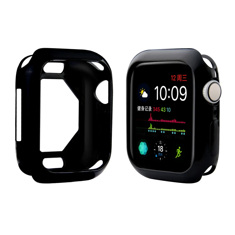 KLFS цветной Мягкий ТПУ чехол для часов Apple Watch 4 серии 40 мм 44 бампер