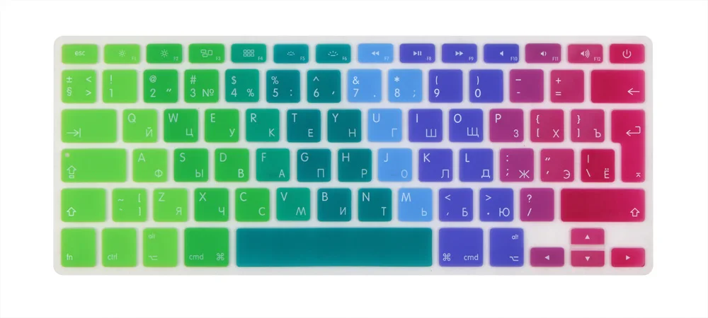 Российский евро введите Алфавит крышка клавиатуры наклейки протектор для MacBook Air 13,3 Mac Book Air13 дюймов A1466 A1369 - Цвет: rainbow