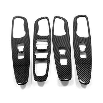 

For LHD Hyundai Santa Fe 2019 2020 ABS Window Control Panel Glass Lift Switch Cover Protector Sticker Car Styling Accessories