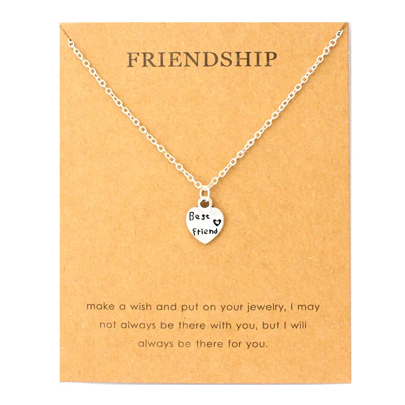Подвеска в виде сердца с императорской короной надписью Best Friends Thank You ожерелья