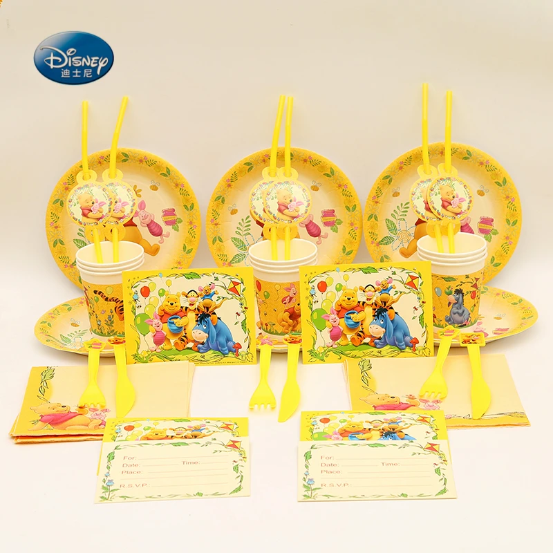 Ensemble De Decoration De Fete D Anniversaire Winnie L Ourson Pour Enfant Fournitures A Theme Magnifique 52 Pieces Aliexpress Maison Animalerie
