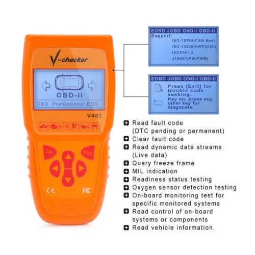 V-CHECKER VCHECKER V402 Oil Reset OBD2 диагностический инструмент автоматический считыватель кодов инструмент для обслуживания масла